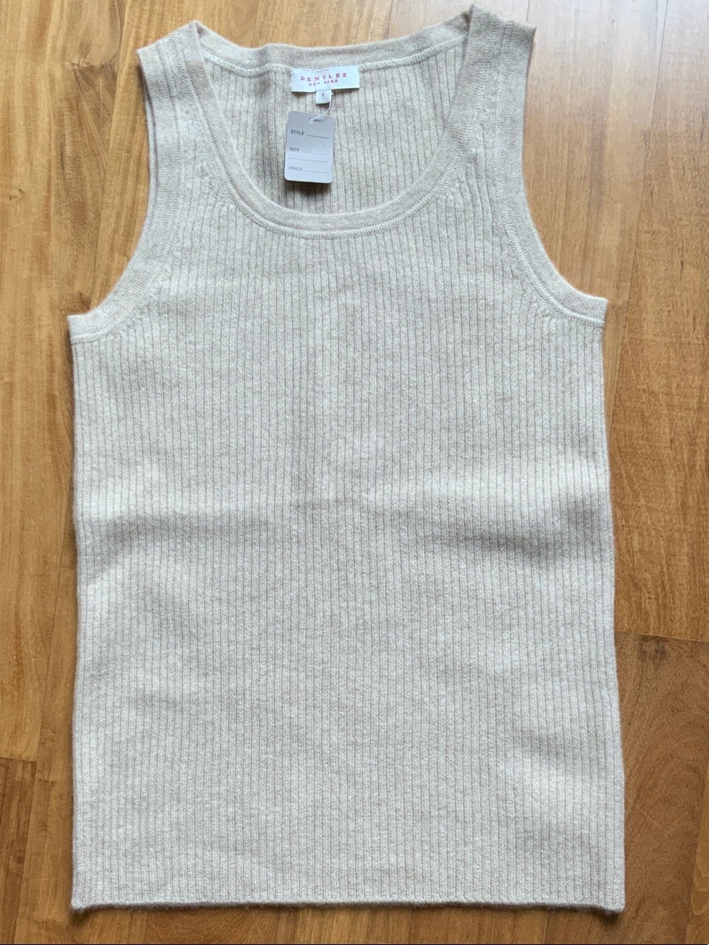Demylee cashmere ribbed knit tank top SMALL DemyLee sleeveless knit top